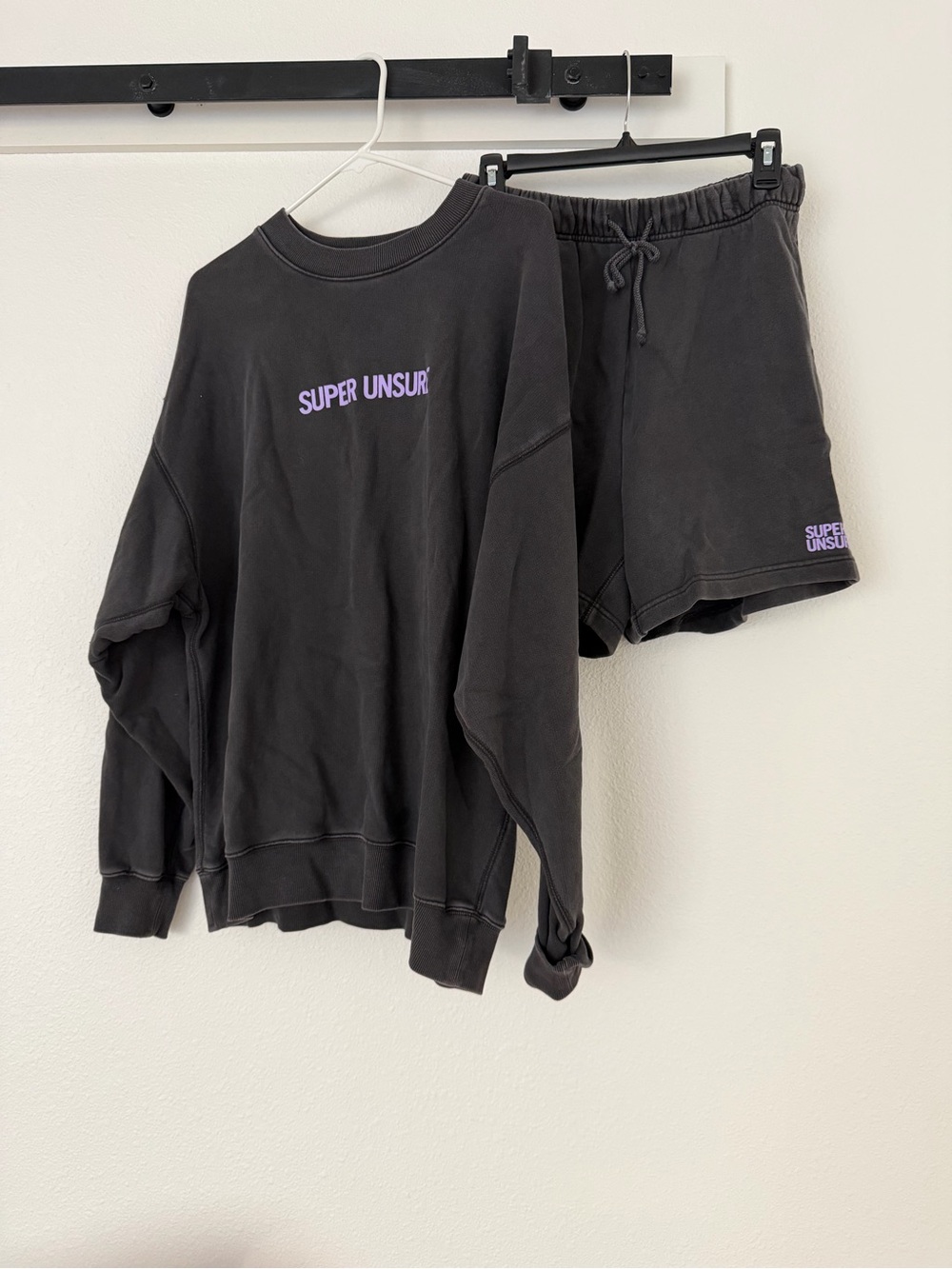Black Crewneck Sweatset with Logo